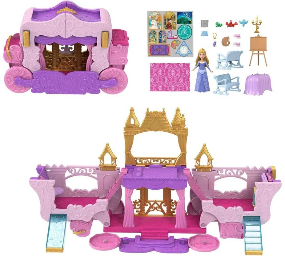 Mattel Disney Princess. Rinkinys 2w1 Karoca i Zamek HWX17