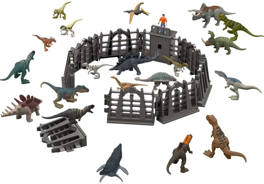 Jurassic World dinozaurų rinkinys su aptvarais