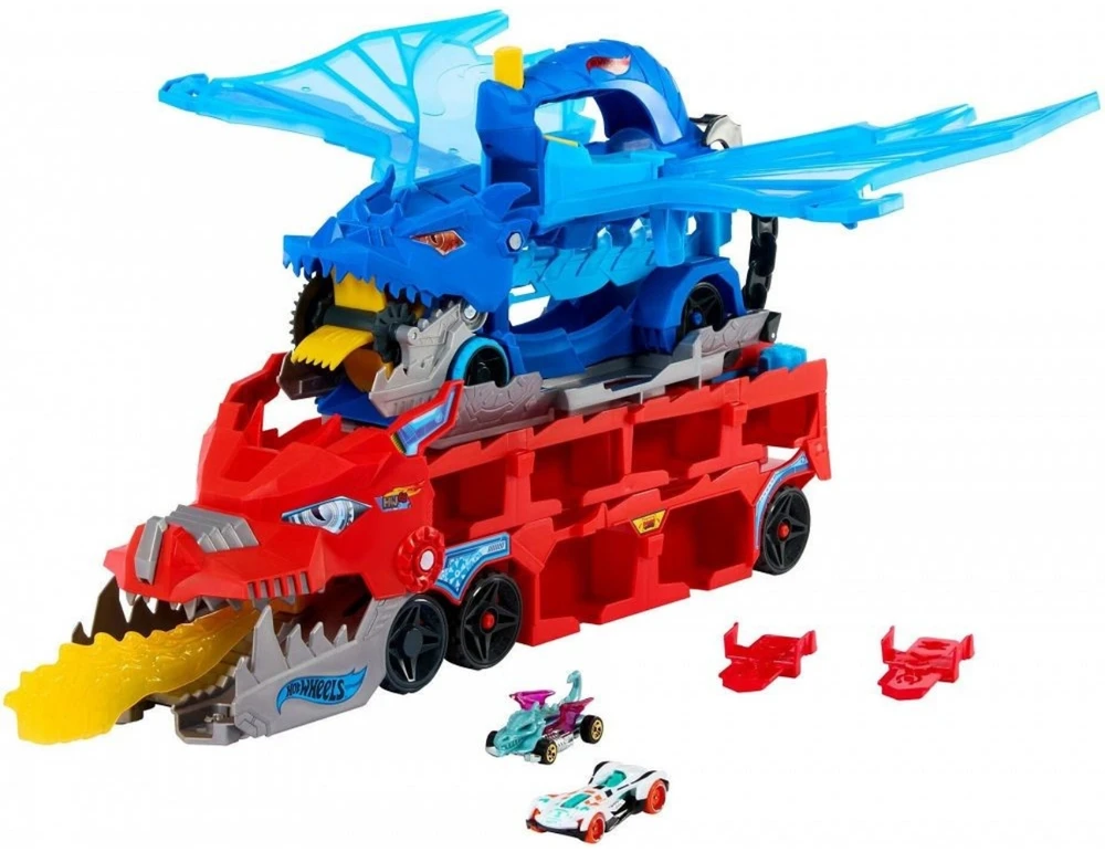 Mattel HOT WHEELS CITY transporteris – Dvigubas drakonas (JBM72)