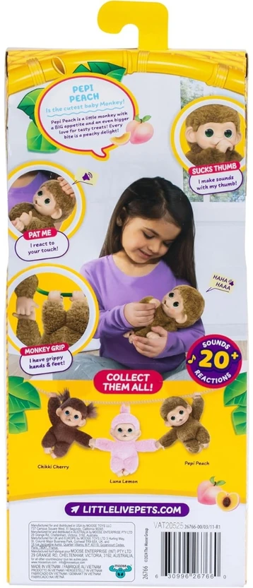 Dėlionė Mix Moose 26766 Little Live Pets Interaktywna Mini Małpka Pepi Peach