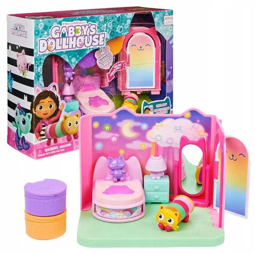 Spin Master Polly Pocket Gabi katės namelis – stebuklingi miegamojo kambariai + katės figūrėlė (GXP-912216)
