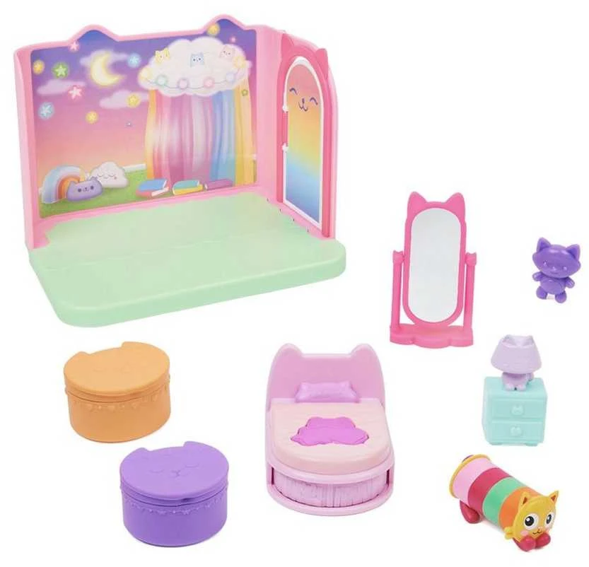 Spin Master Polly Pocket Gabi katės namelis – stebuklingi miegamojo kambariai + katės figūrėlė (GXP-912216)
