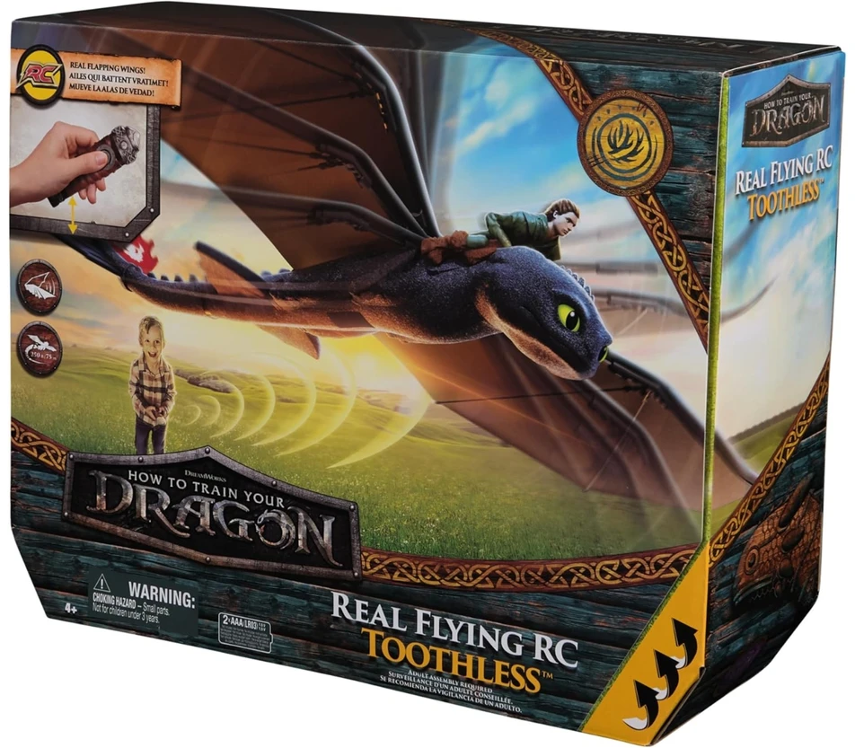 Spin Master Skraidantis bedantis interaktyvus RC figūrėlė Kaip prisijaukinti drakono sparnus 76 cm bedantis