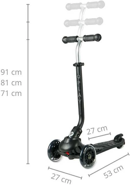 MILLY MALLY 5690 Qplay Sema Pro 3in1 Paspirtukas juodas