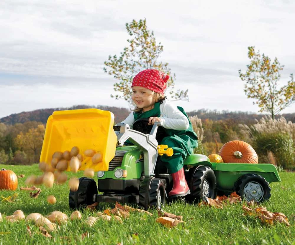 Rolly Toys rollyKid pedalinis traktorius su kaušu ir priekaba
