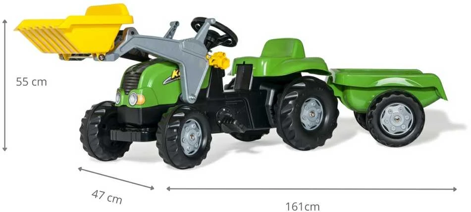 Rolly Toys rollyKid pedalinis traktorius su kaušu ir priekaba
