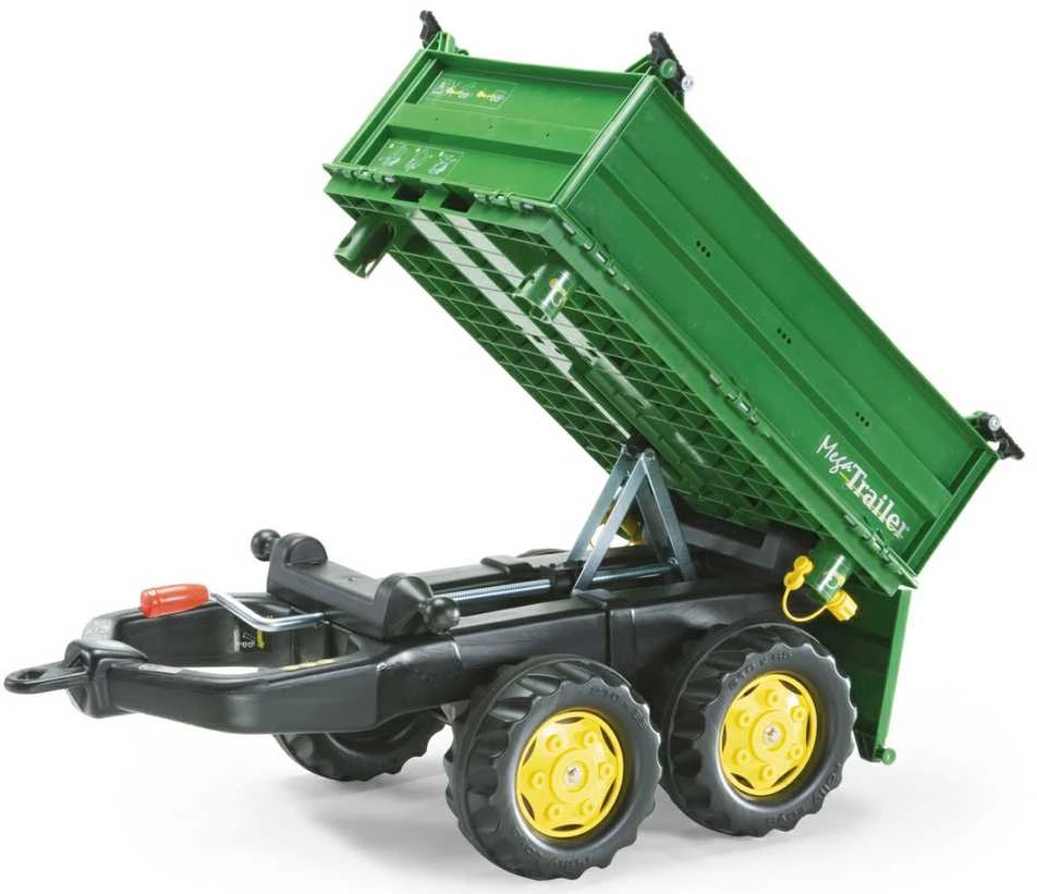 Rolly Toys Priekaba Mega Tipper Traktoriui, Žalia, Dvigubas Ašies