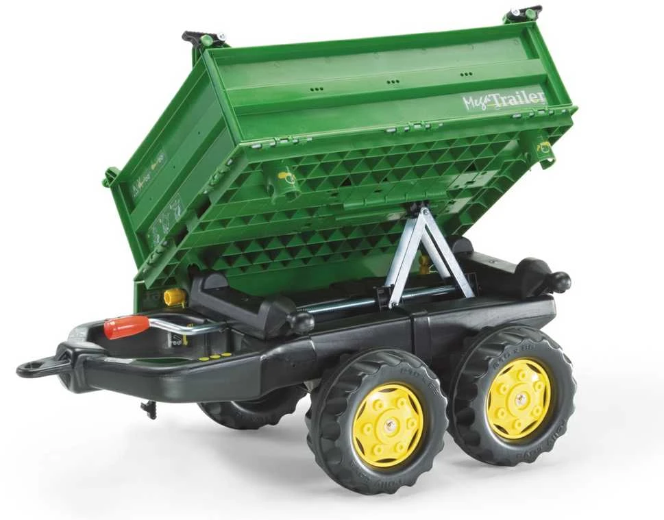 Rolly Toys Priekaba Mega Tipper Traktoriui, Žalia, Dvigubas Ašies