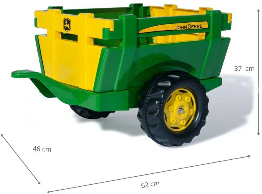 Rolly Toys Prikabinamas Priekabas JOHN DEERE su Atidarančiomis Durimis