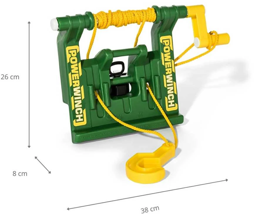 Rolly Toys Ritininiai žaislai gervės John Deere Winch į traktorus