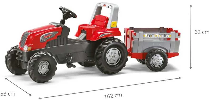 Rolly Toys RollyJunior RT pedalinis traktoriukas su priekaba
