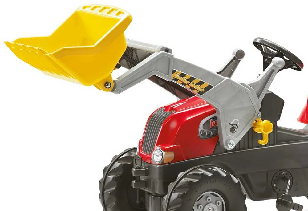Rolly Toys 811397 Rolly Junior RT traktorius su priekaba ir kaušu Raudona Rolly žaislai
