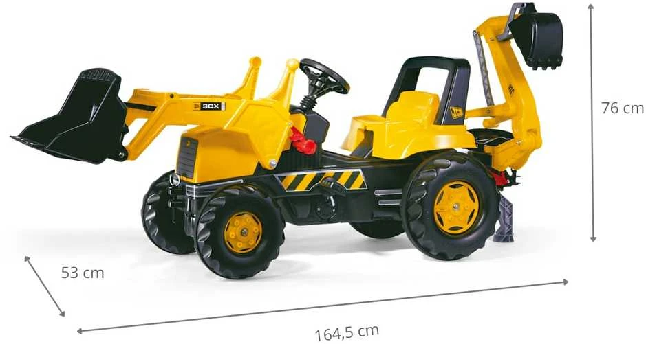 Rolly Toys 812004 Rolly Junior JCB traktorius su kaušu ir priekaba