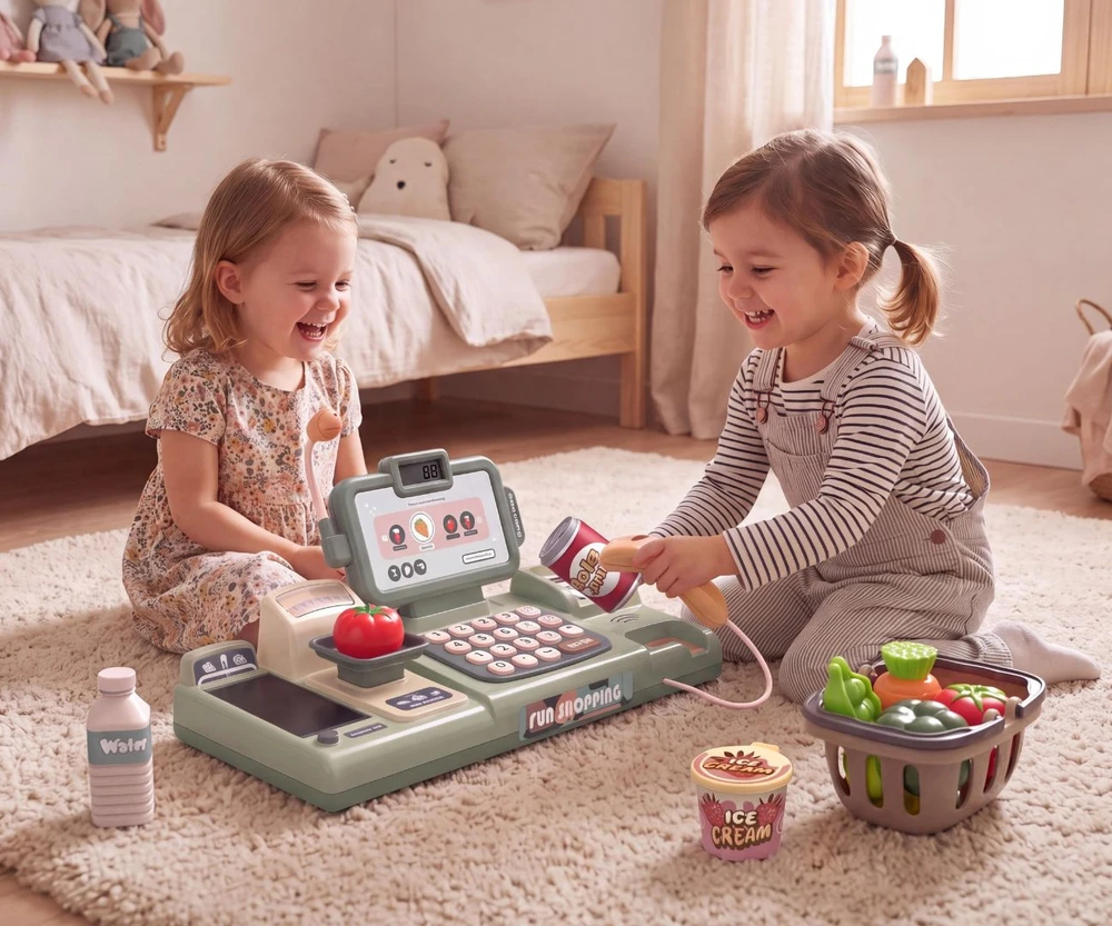 Milly Mally Parduotuvės rinkinys su interaktyvia kasa TinyMini, 25 dalių