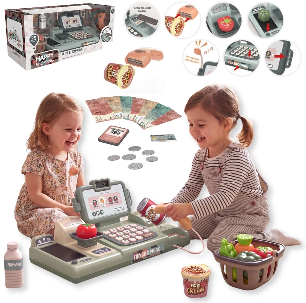 Milly Mally Parduotuvės rinkinys su interaktyvia kasa TinyMini, 25 dalių