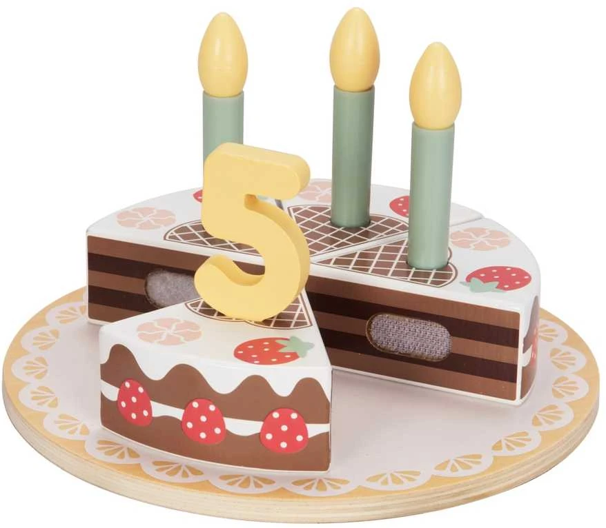 Tooky Toys Medinis gimtadienio tortas su žvakutėmis TOOKY TOY