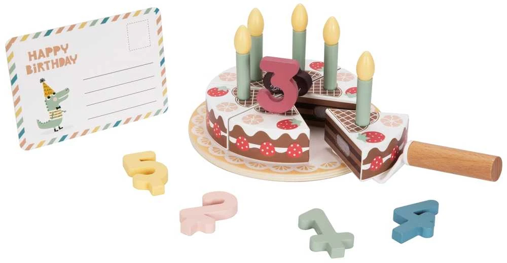 Tooky Toys Medinis gimtadienio tortas su žvakutėmis TOOKY TOY
