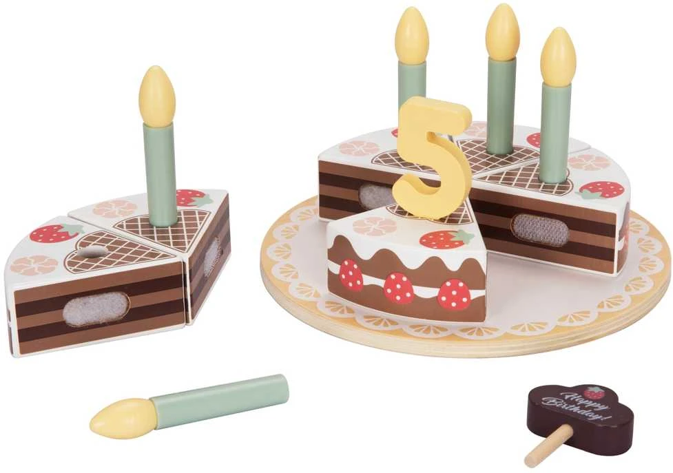 Tooky Toys Medinis gimtadienio tortas su žvakutėmis TOOKY TOY
