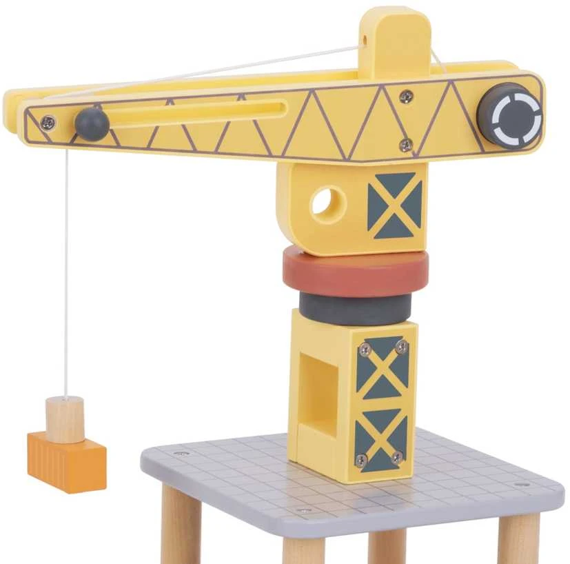 Tooky Toys TOOKY TOY medinis uosto kranas su transporto priemonėmis