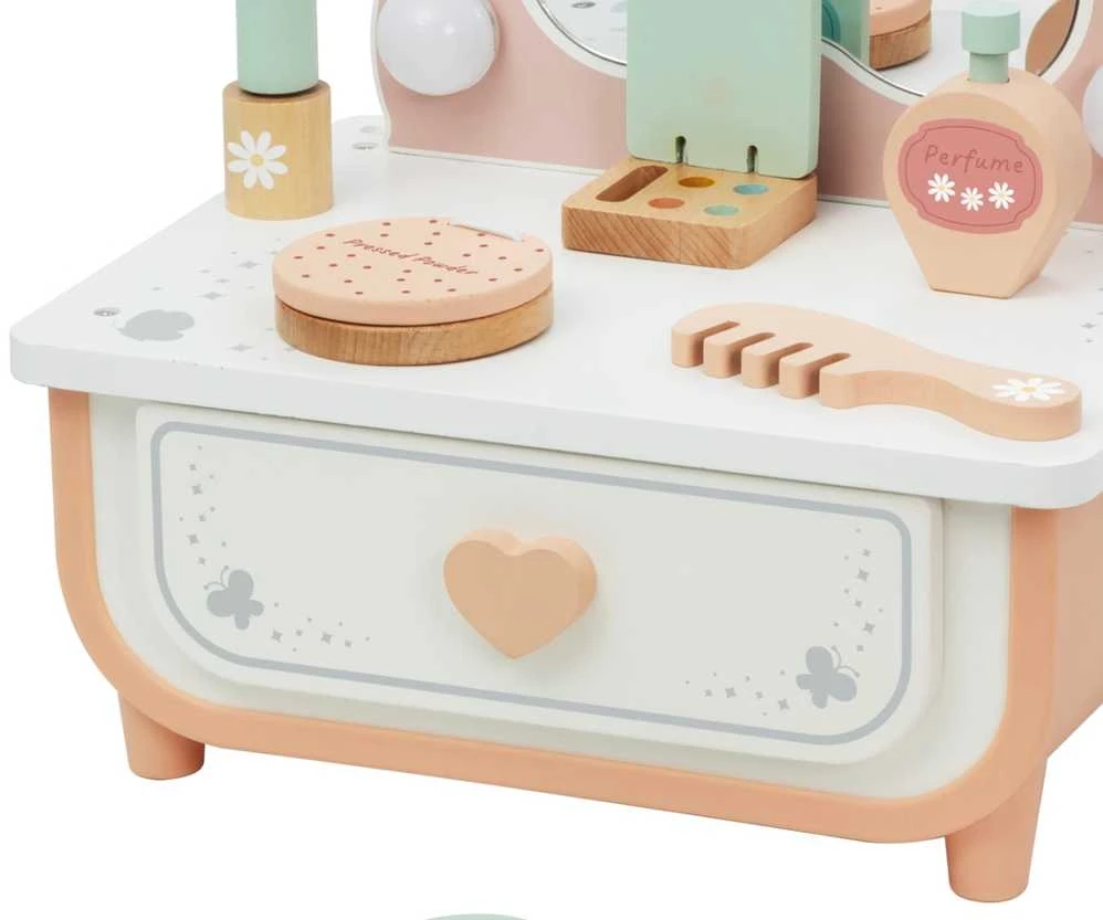 Tooky Toys Medinis makiažo staliukas TOOKY TOY Drugelis su LED apšvietimu
