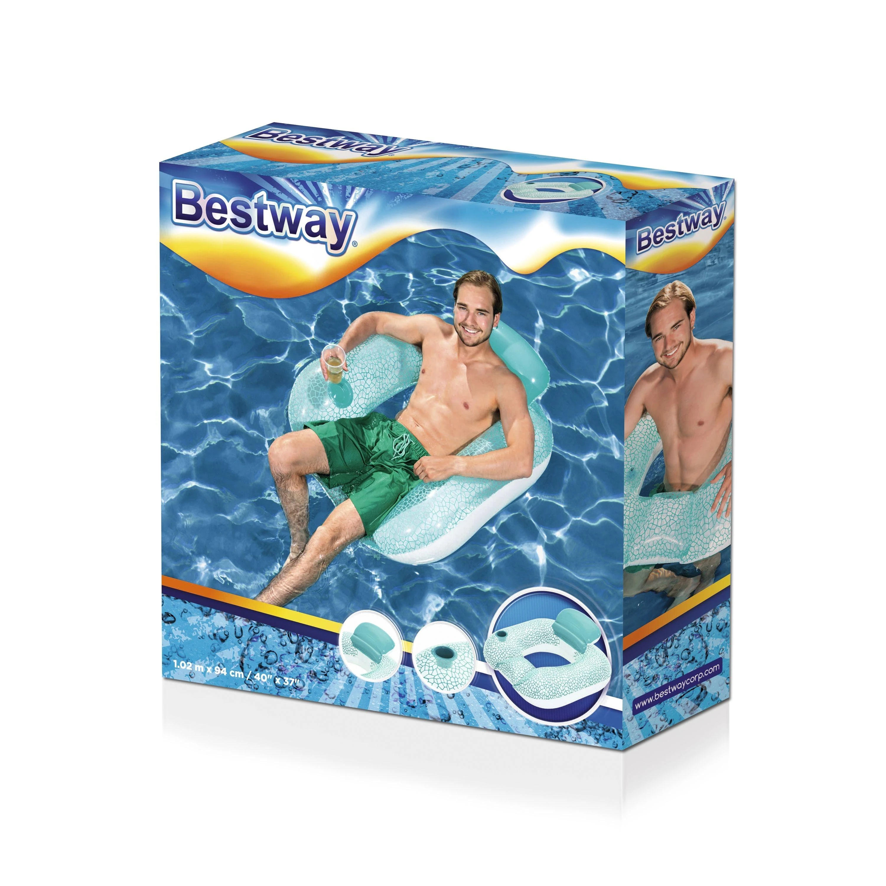 Bestway plaukimo sėdynė su atlošu 102x94 43097