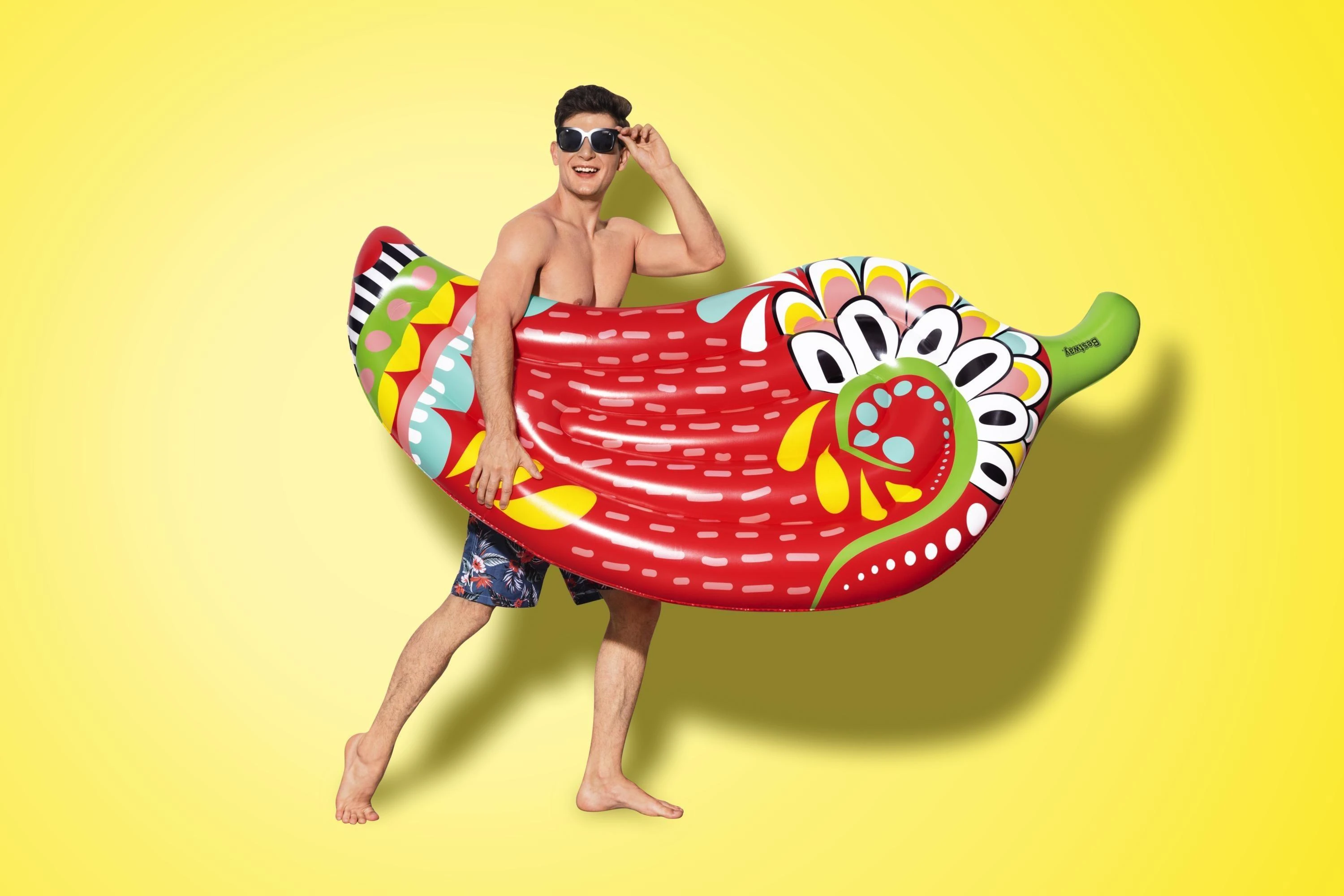 Pripučiamas vandens čiužinys BESTWAY Flirty Fiesta Pepper Lounge, 195 x 99 cm