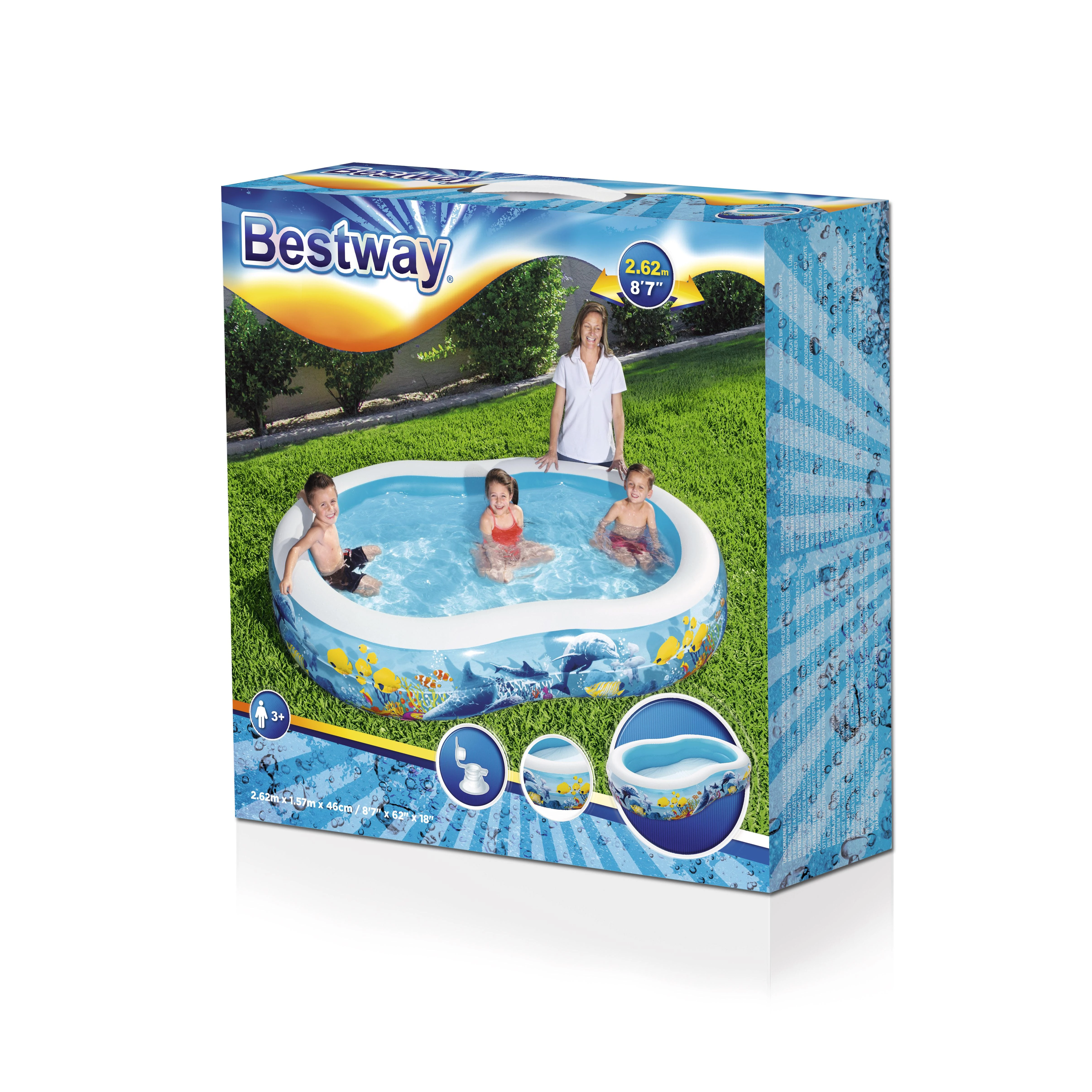 Bestway pripučiamas baseinas Koralinis rifas 262x157x46cm (54118)