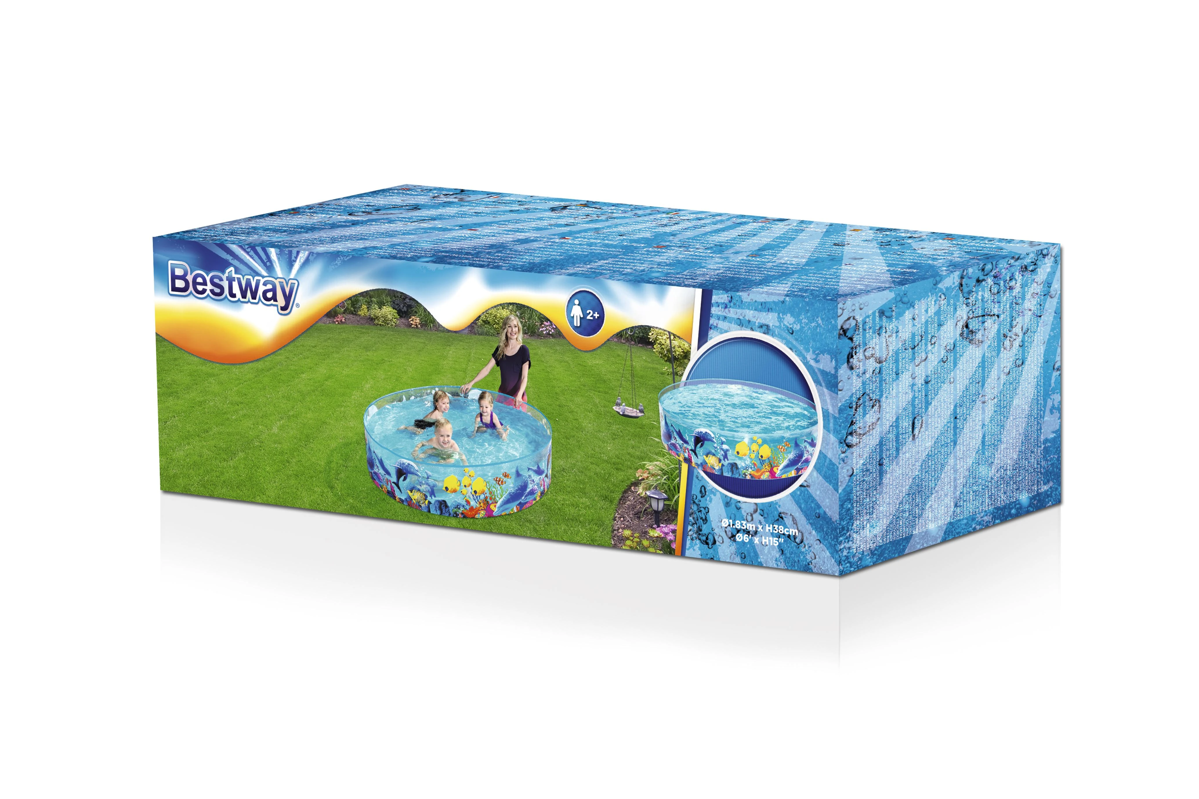 Ramstinis baseinas Bestway Fill N Fun Odyssey 55030, 183x38 cm, mėlynas
