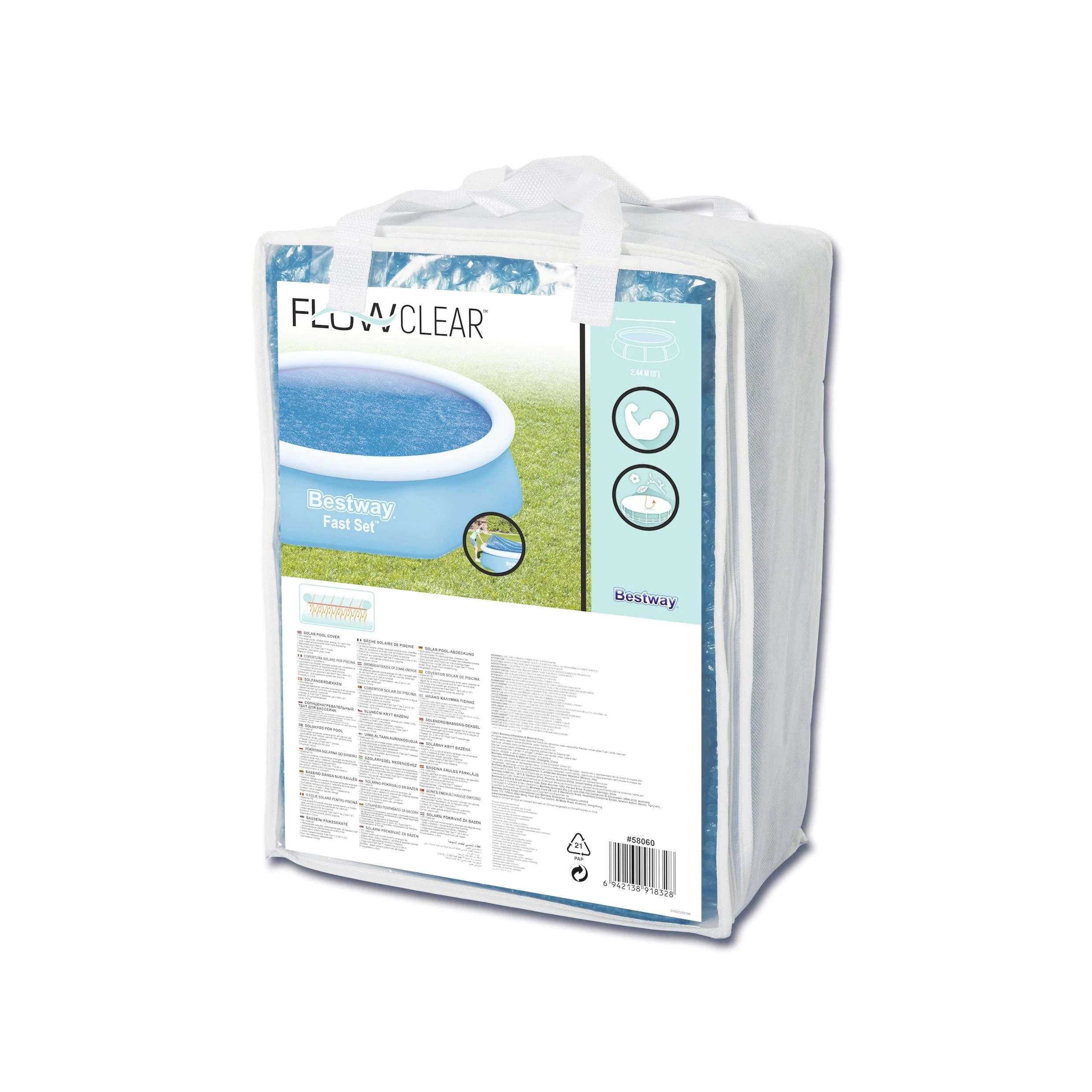 Apvalaus baseino uždanga Bestway Solar, 244cm
