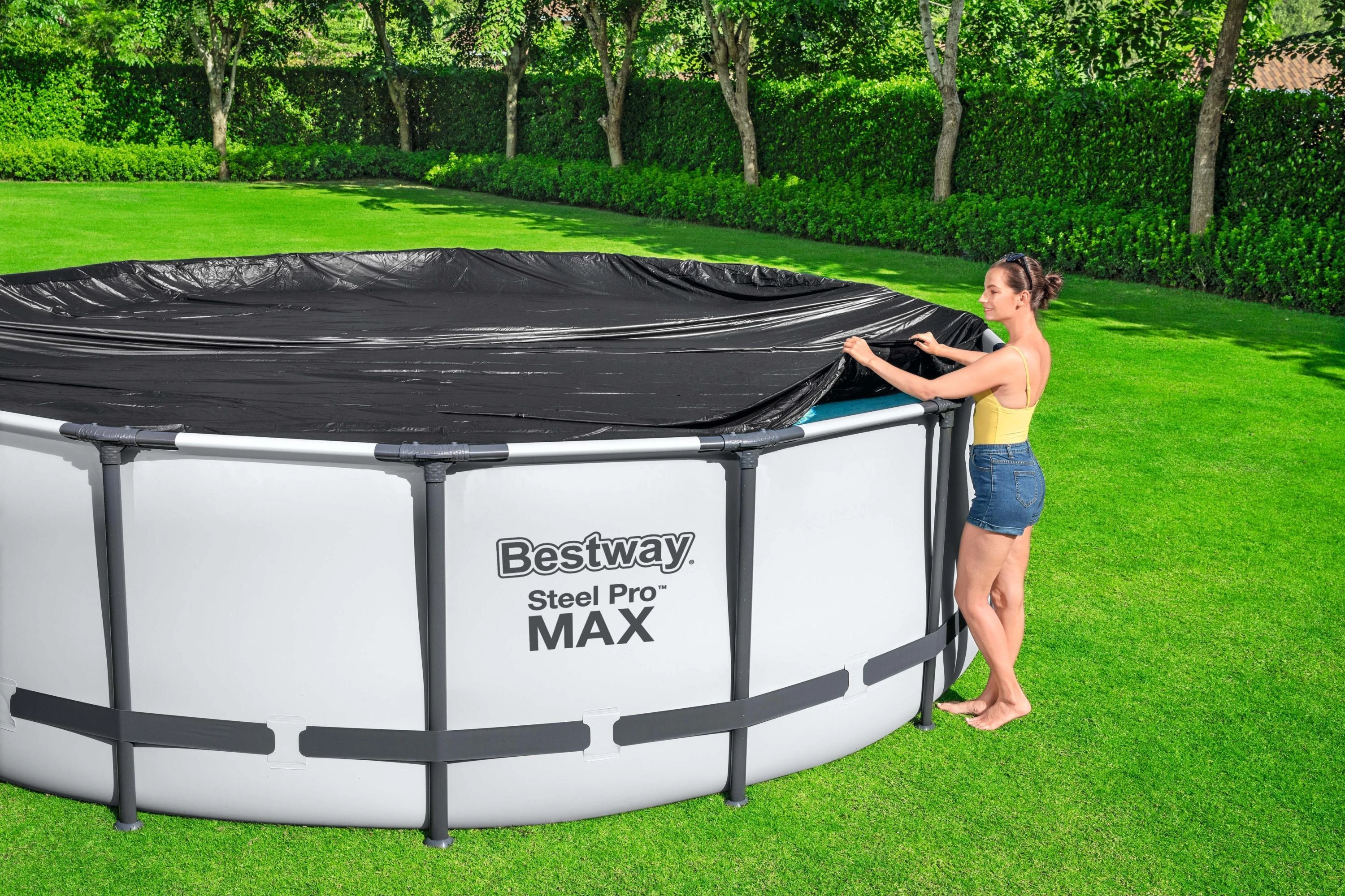 Šilumą sulaikantis baseino uždangalas Bestway Flowclear, 427 cm