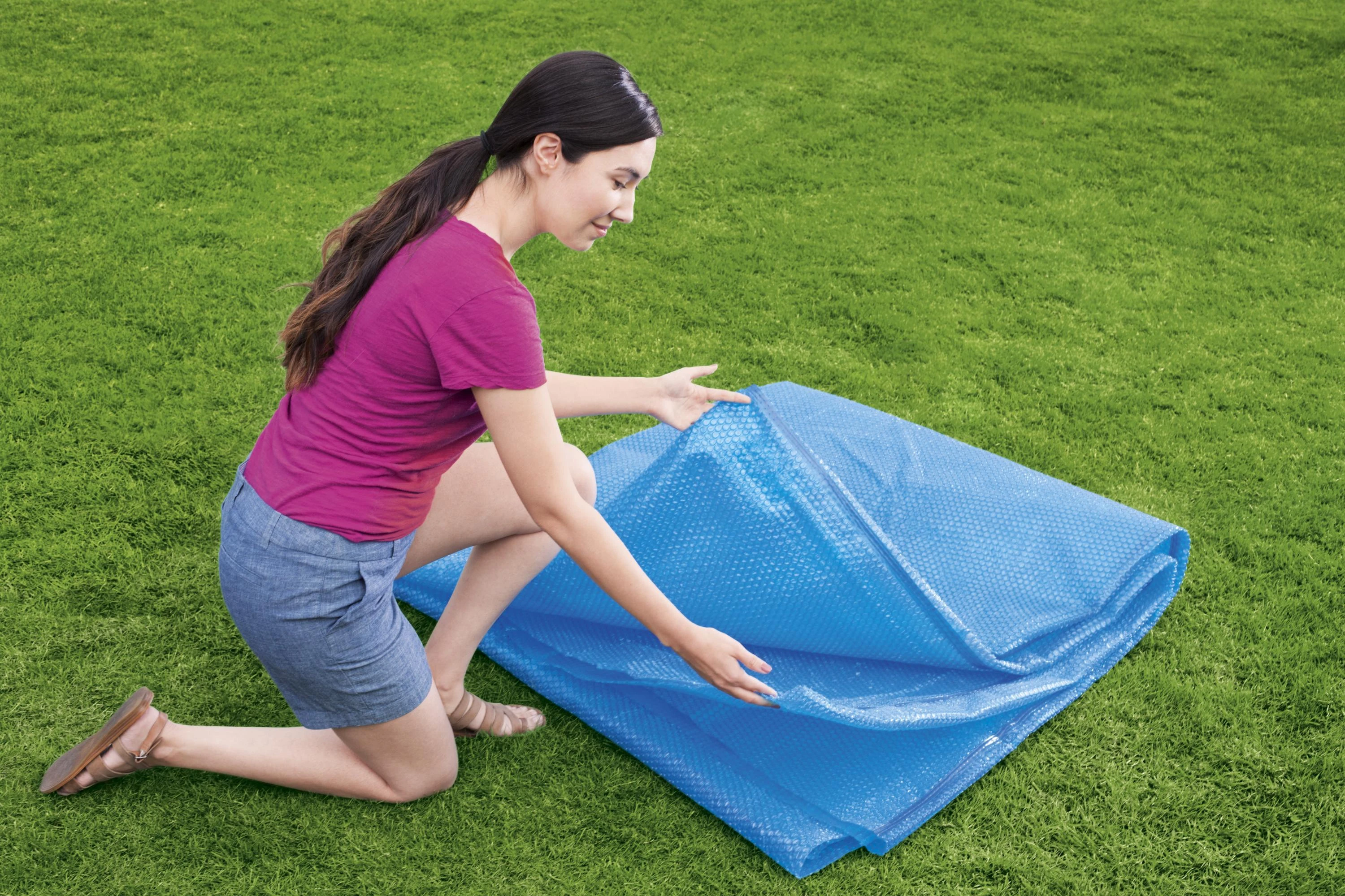 Bestway Baseino uždangalas Flowclear, mėlynas, 462cm, apskritas