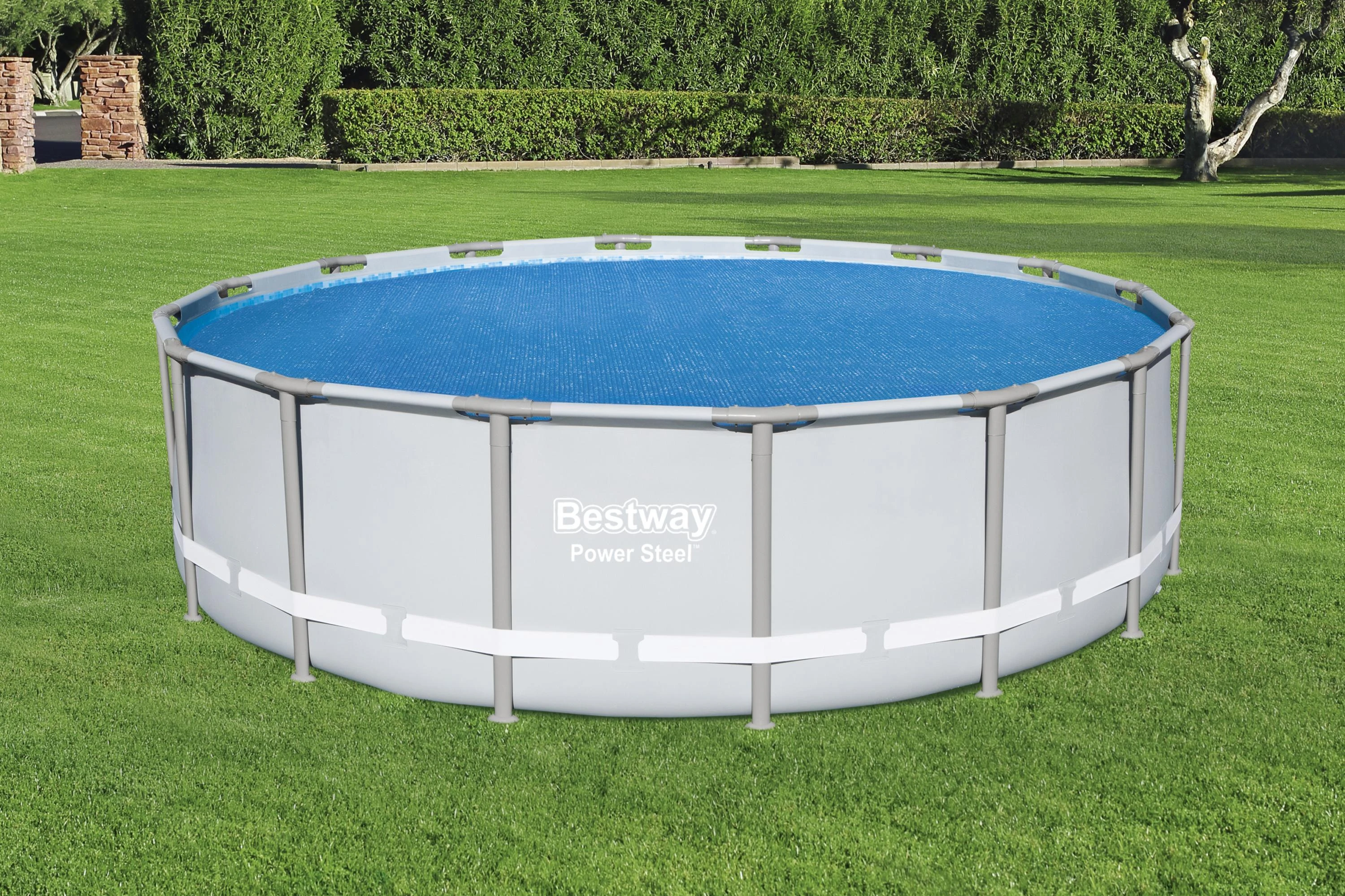 Bestway Baseino uždangalas Flowclear, mėlynas, 462cm, apskritas