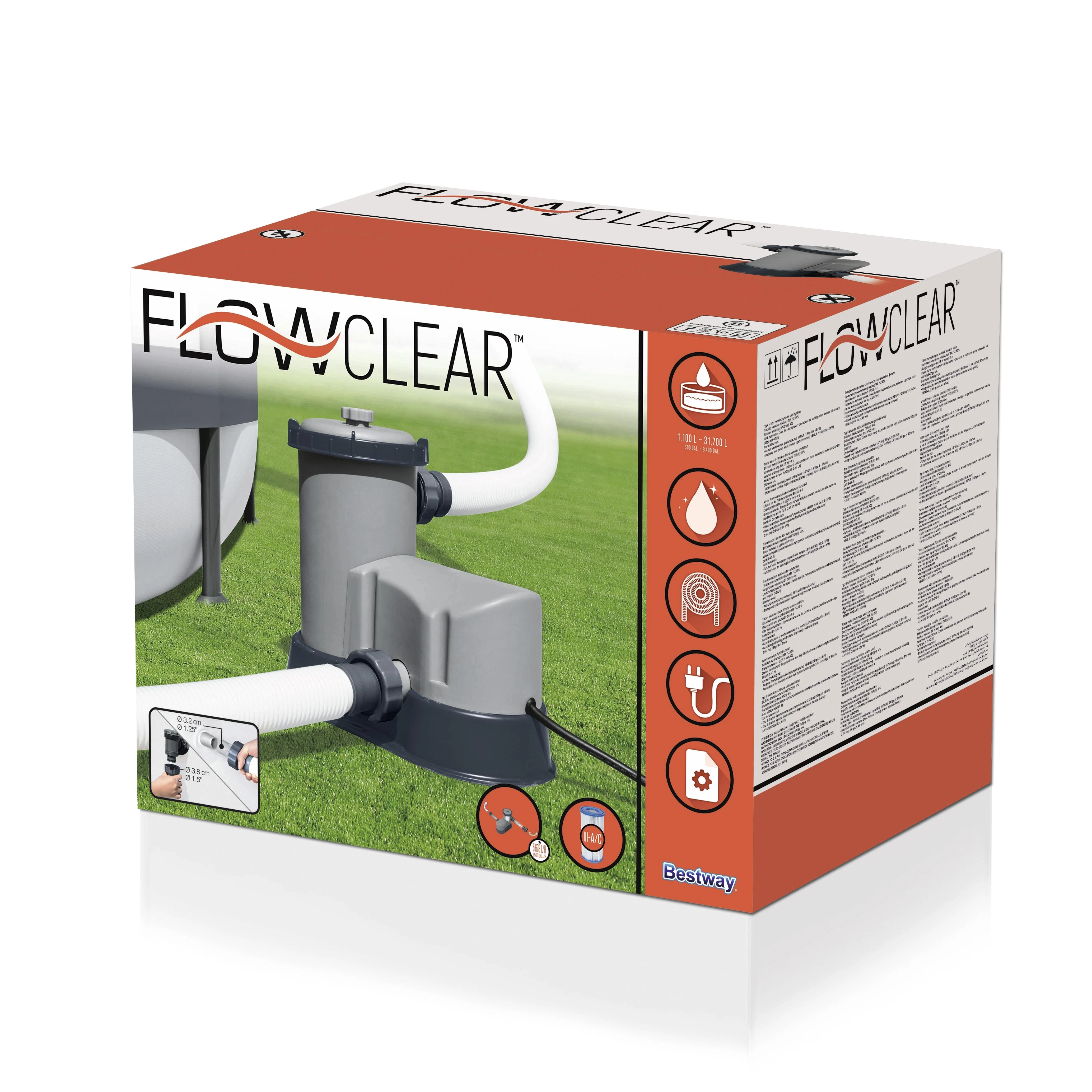 Bestway filtro siurblys baseinas, srautas skaidrus 5678 l / h (58389)