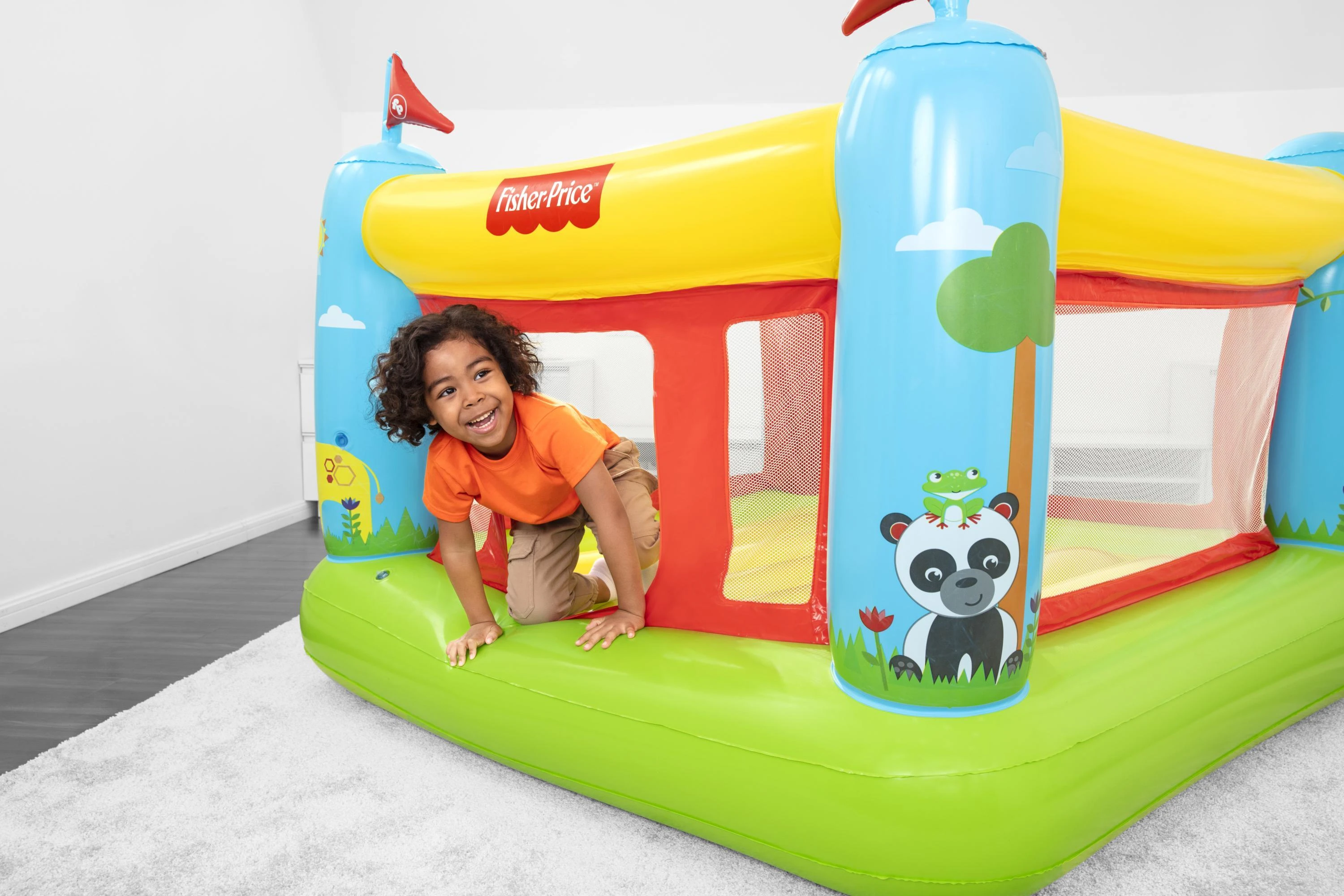 BESTWAY Fisher-Price pripučiamas batutas, 1.75m x 1.73m x 1.35m, 93553