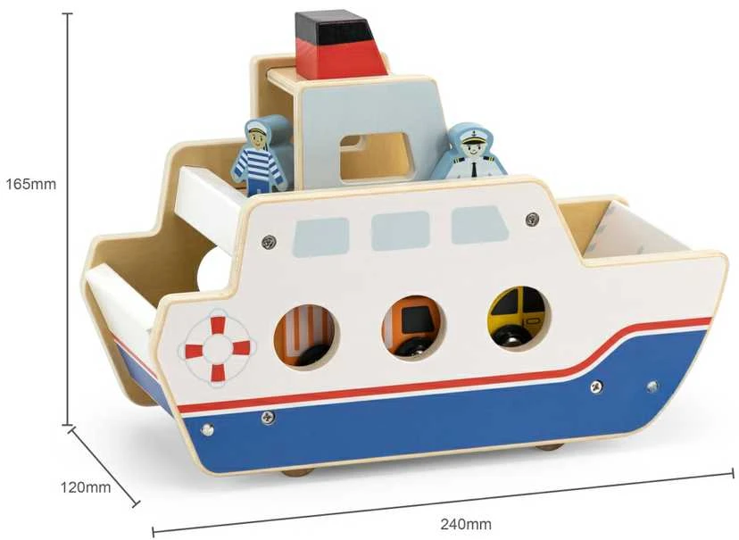 Viga Toys „Viga“ medinis laivas „Captain Car 4 PCS“.