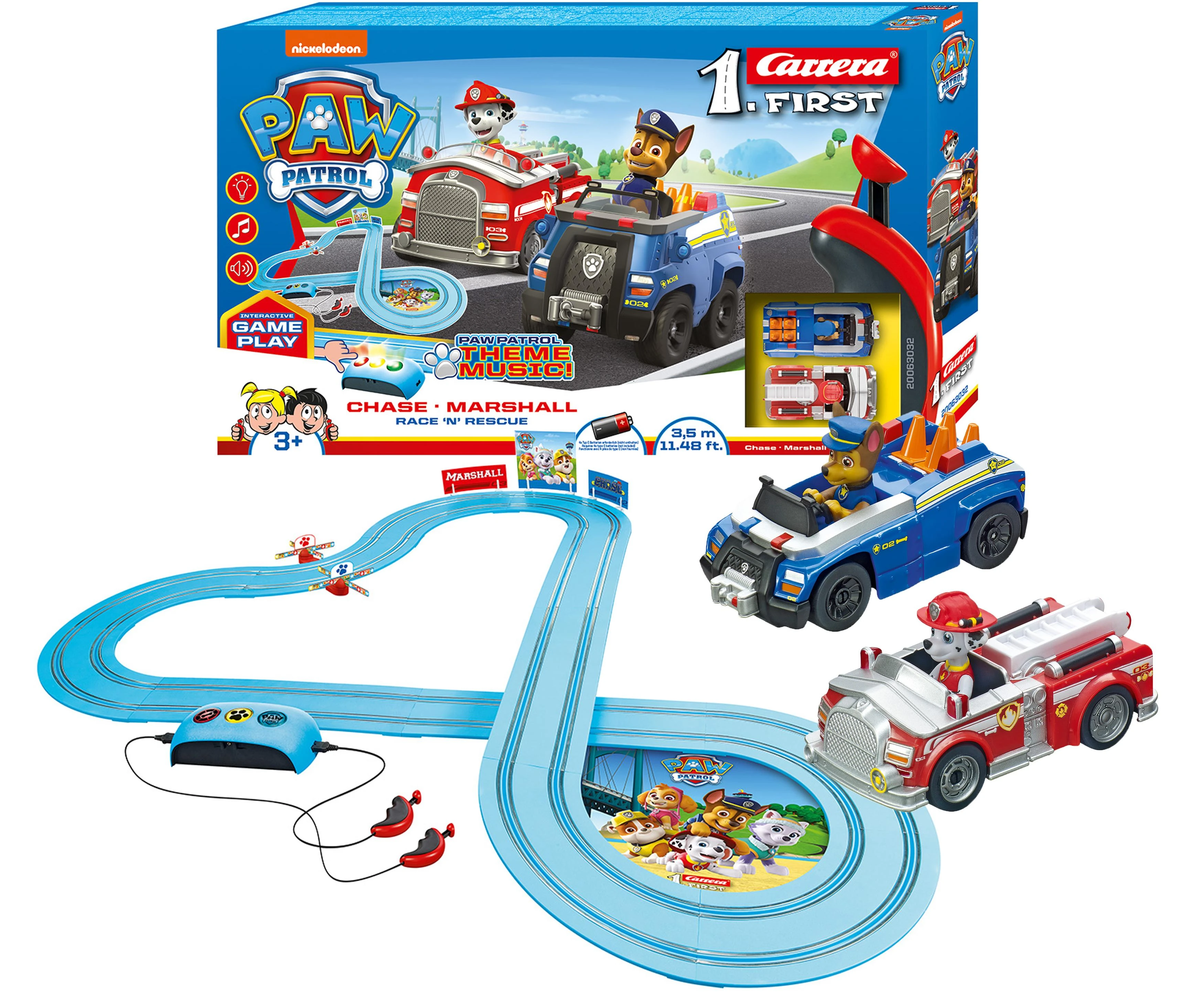 Milly Mally Carrera Pirmieji Paw Patrol lenktynės ir gelbėjimas 3,5 mėn.