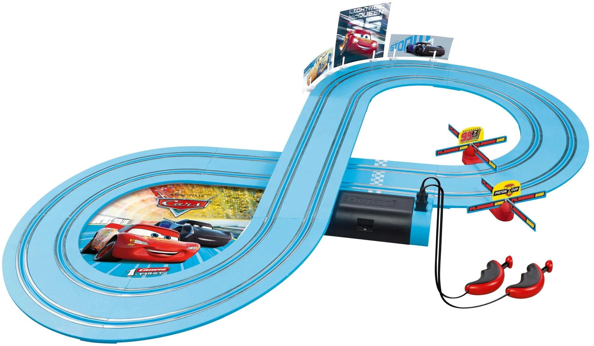 Carrera Pixar automobiliai - galios dvikovos lenktynės