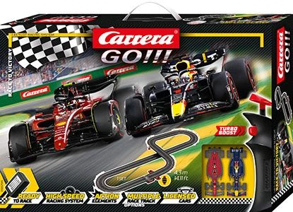 Automobilių Lenktynių Rinkinys - Carrera 1:43 Go Race To Victory (trasos, 2 automobiliai, valdikliai, maitinimo šaltinis)