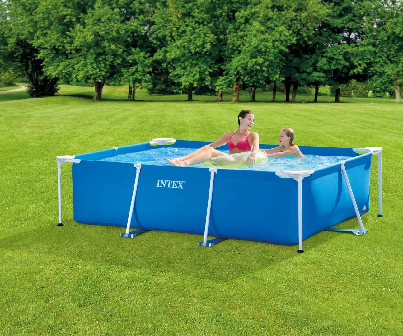 Stačiakampio formos sodo rėmas baseinas 220 x 150 cm 28270 INTEX