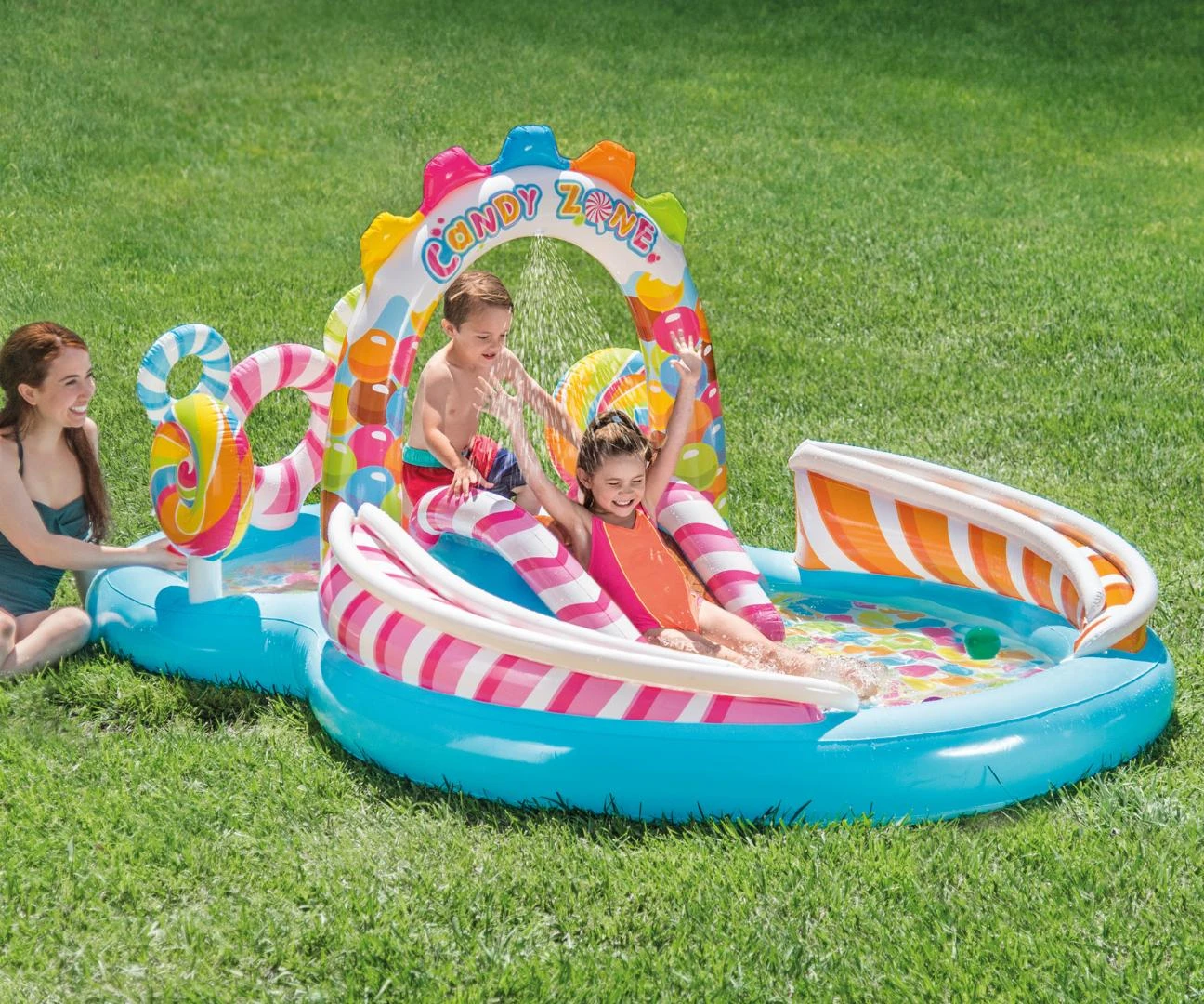 INTEX CANDY WATER ŽAIDIMŲ AIKŠTELĖ, 295 CM X 191 CM X 130 CM, 57149NP