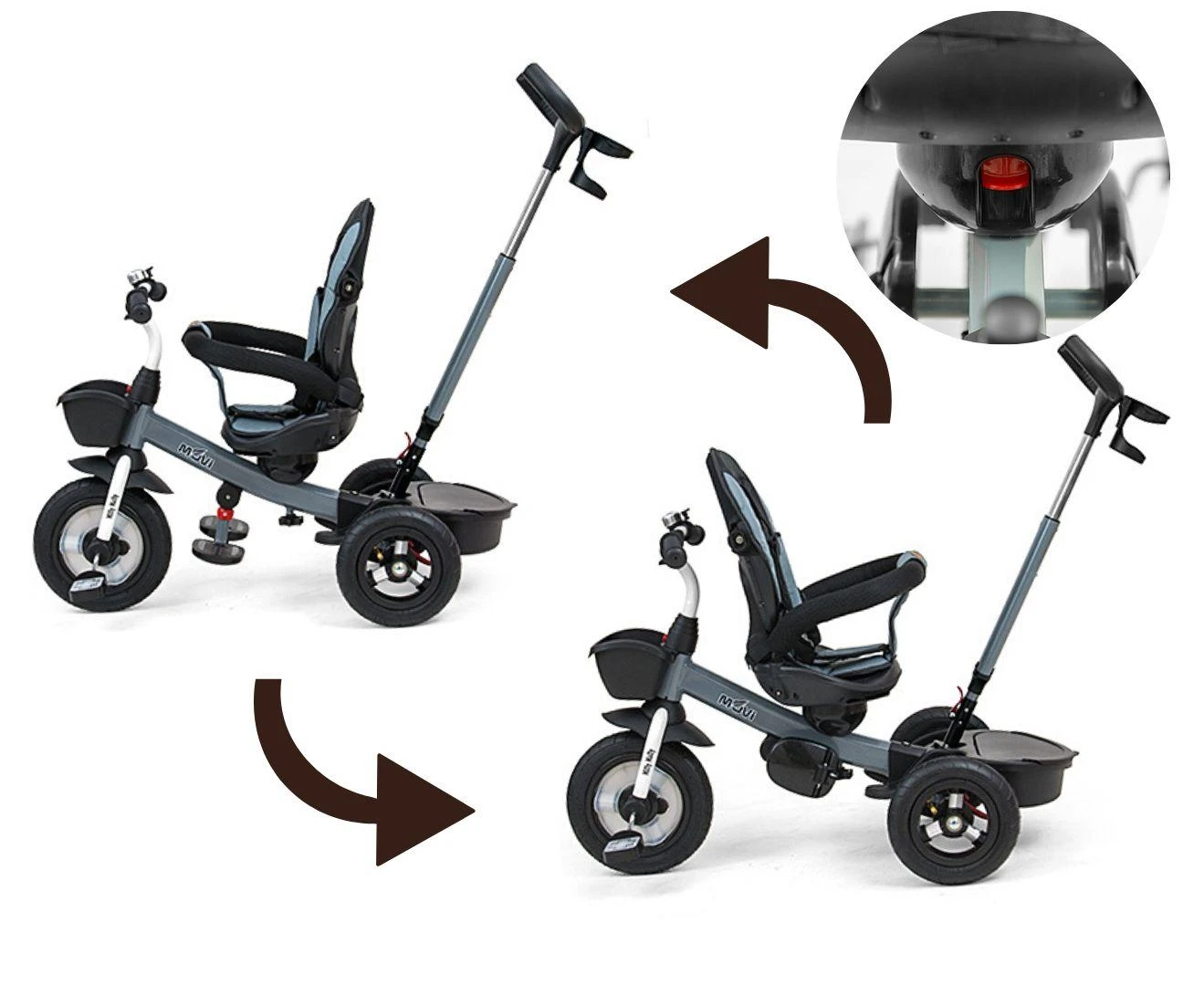 MILLY MALLY 2490 Triratis Movi pilkas 5in1
