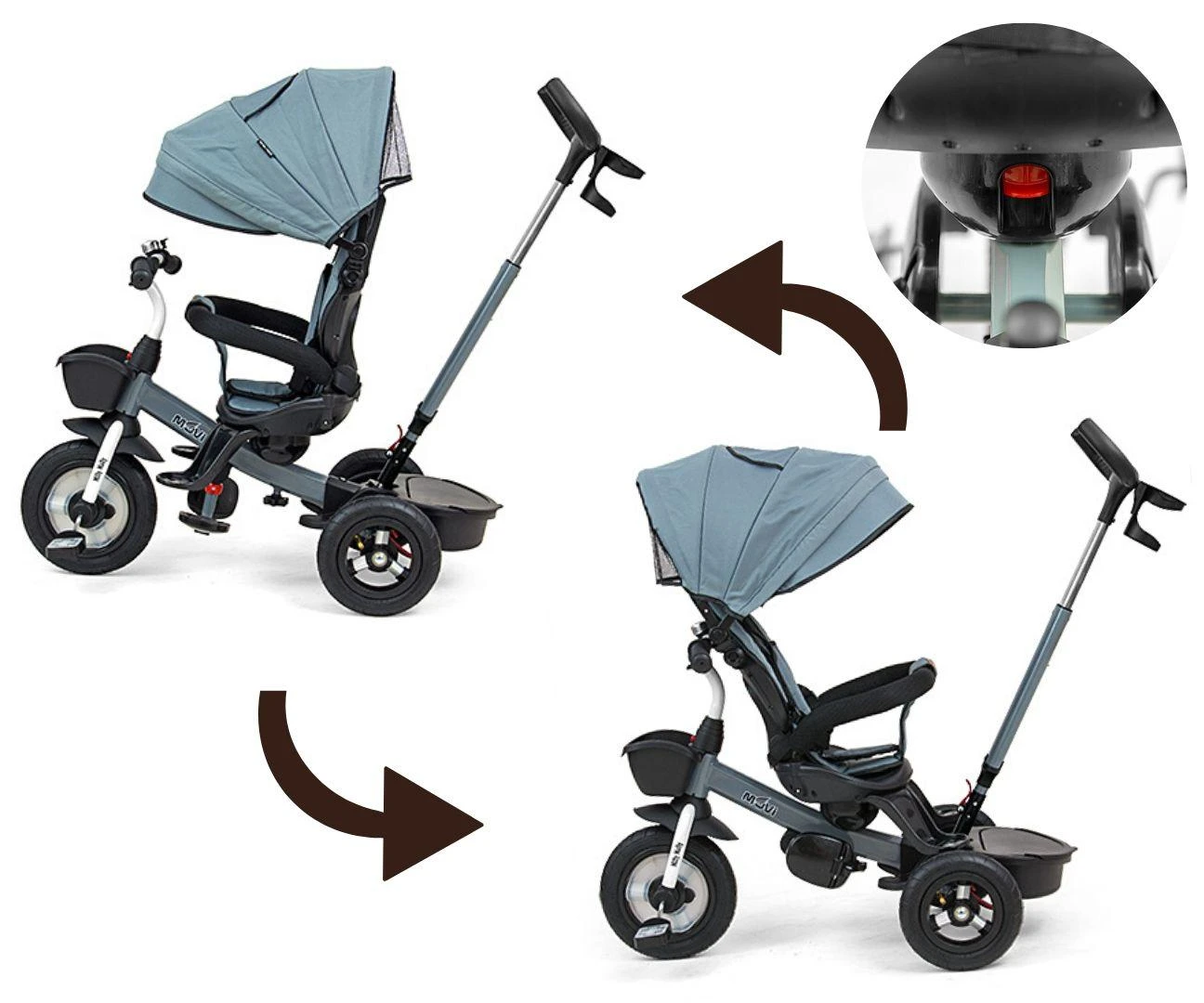 MILLY MALLY 2490 Triratis Movi pilkas 5in1
