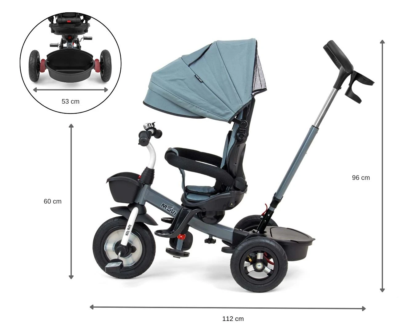 MILLY MALLY 2490 Triratis Movi pilkas 5in1