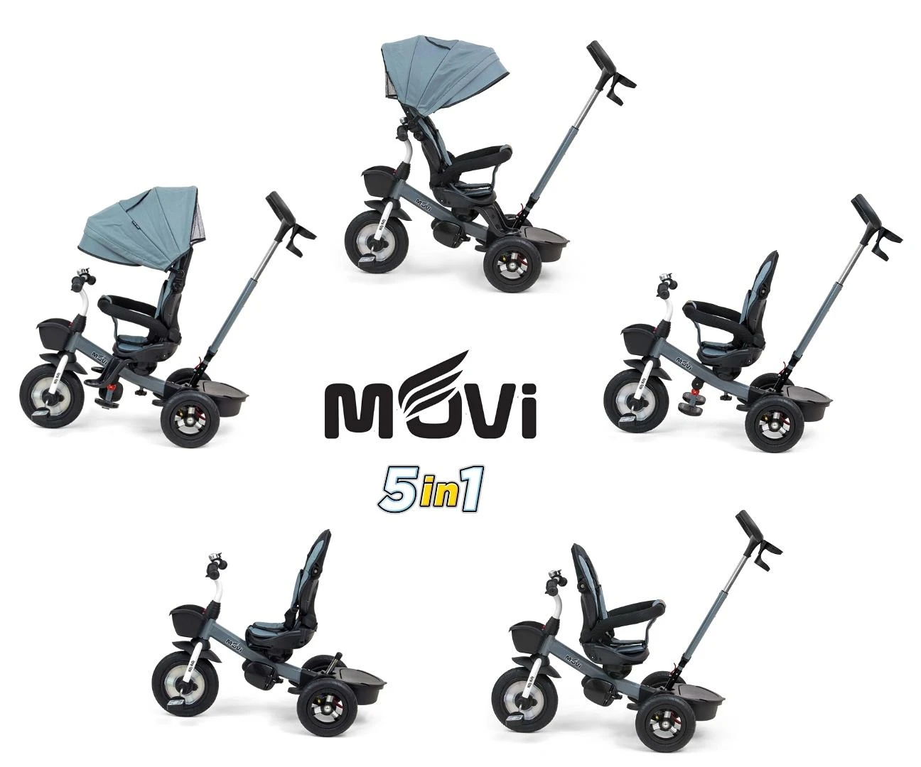 MILLY MALLY 2490 Triratis Movi pilkas 5in1