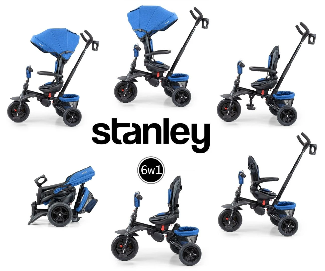 MILLY MALLY 5071 Stanley guminis tamsiai mėlynas triratis - juodas