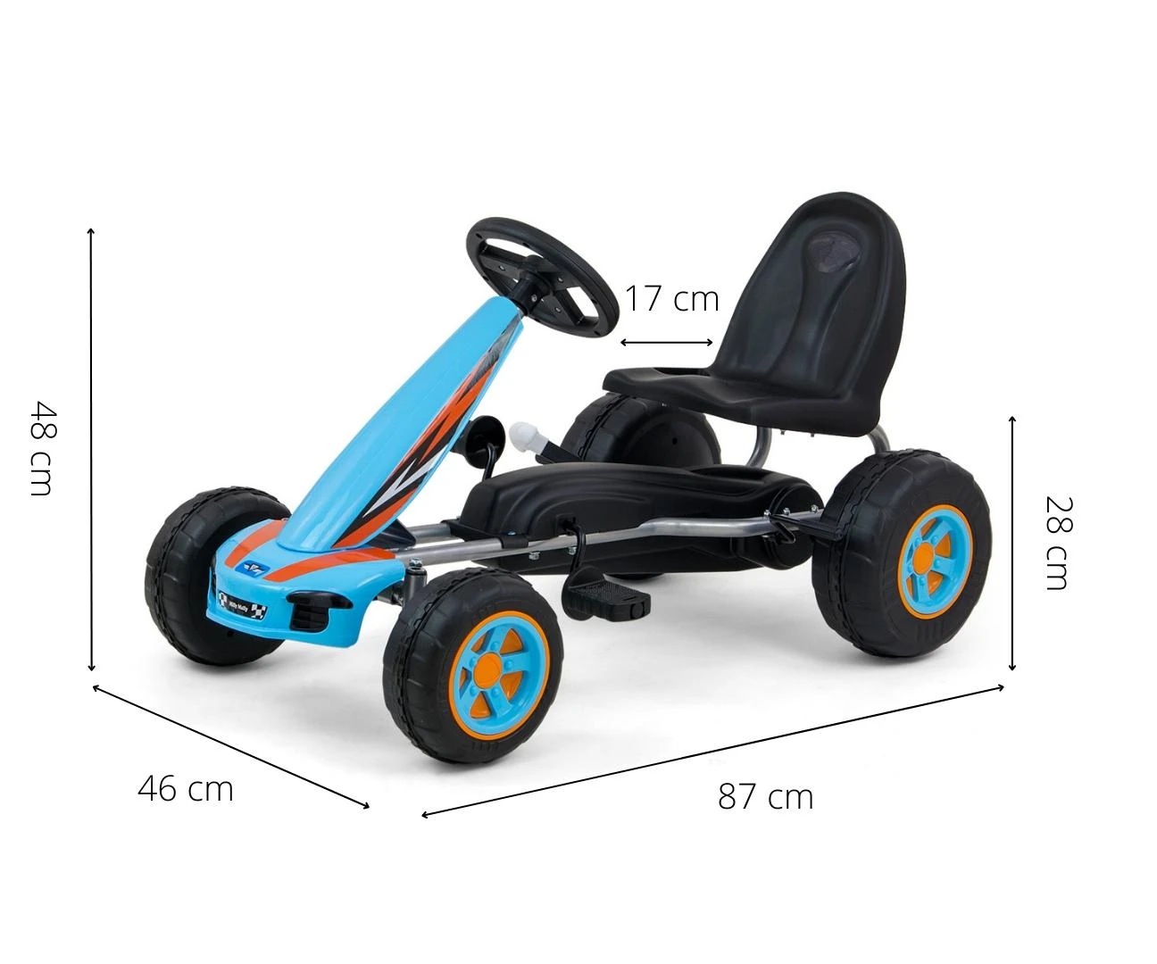 Milly Mally Gokartas vaikams VIPER su reguliuojama sėdyne