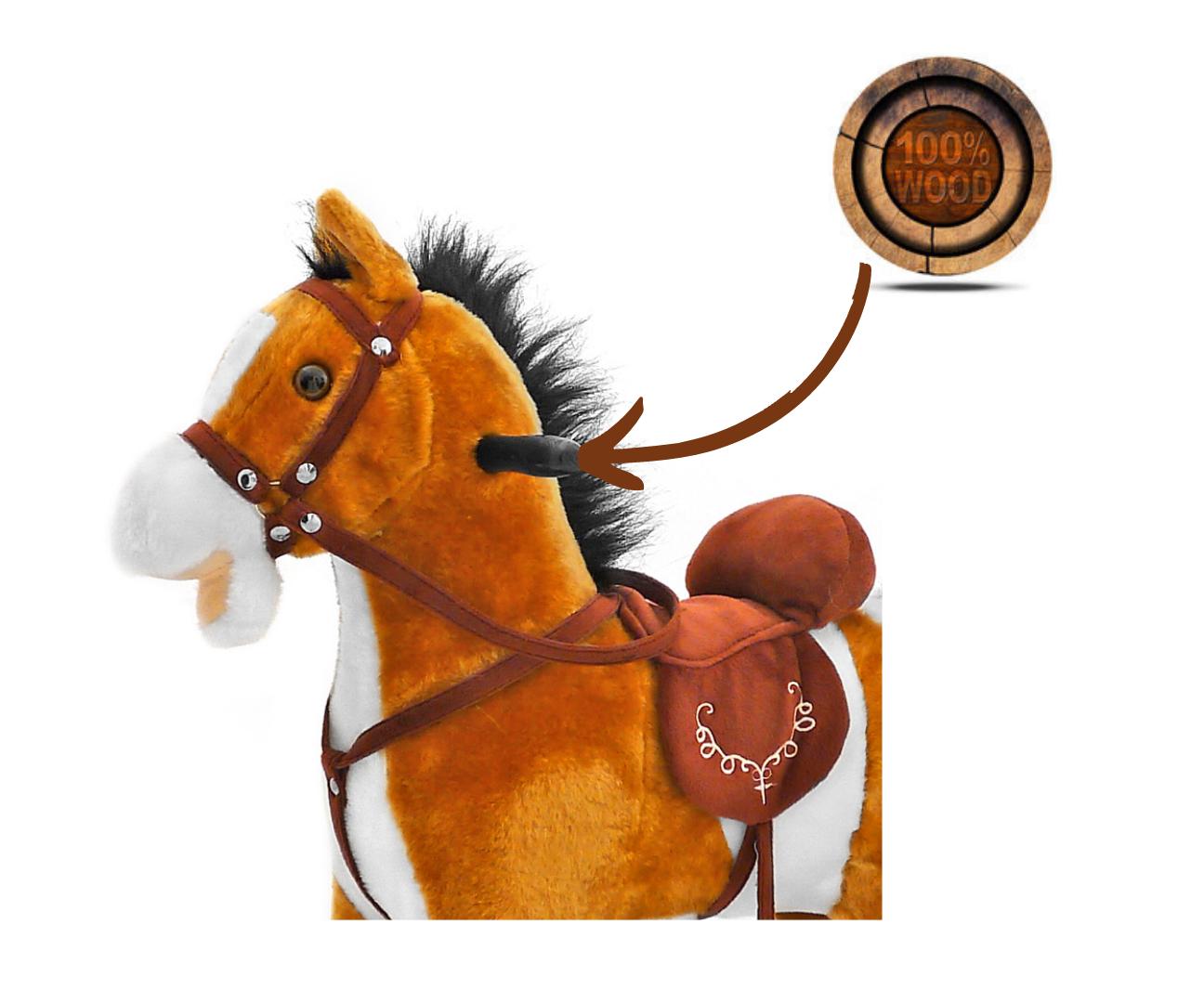 Supamasis žirgas su melodija Milly Mally Mustang šviesiai rudos spalvos