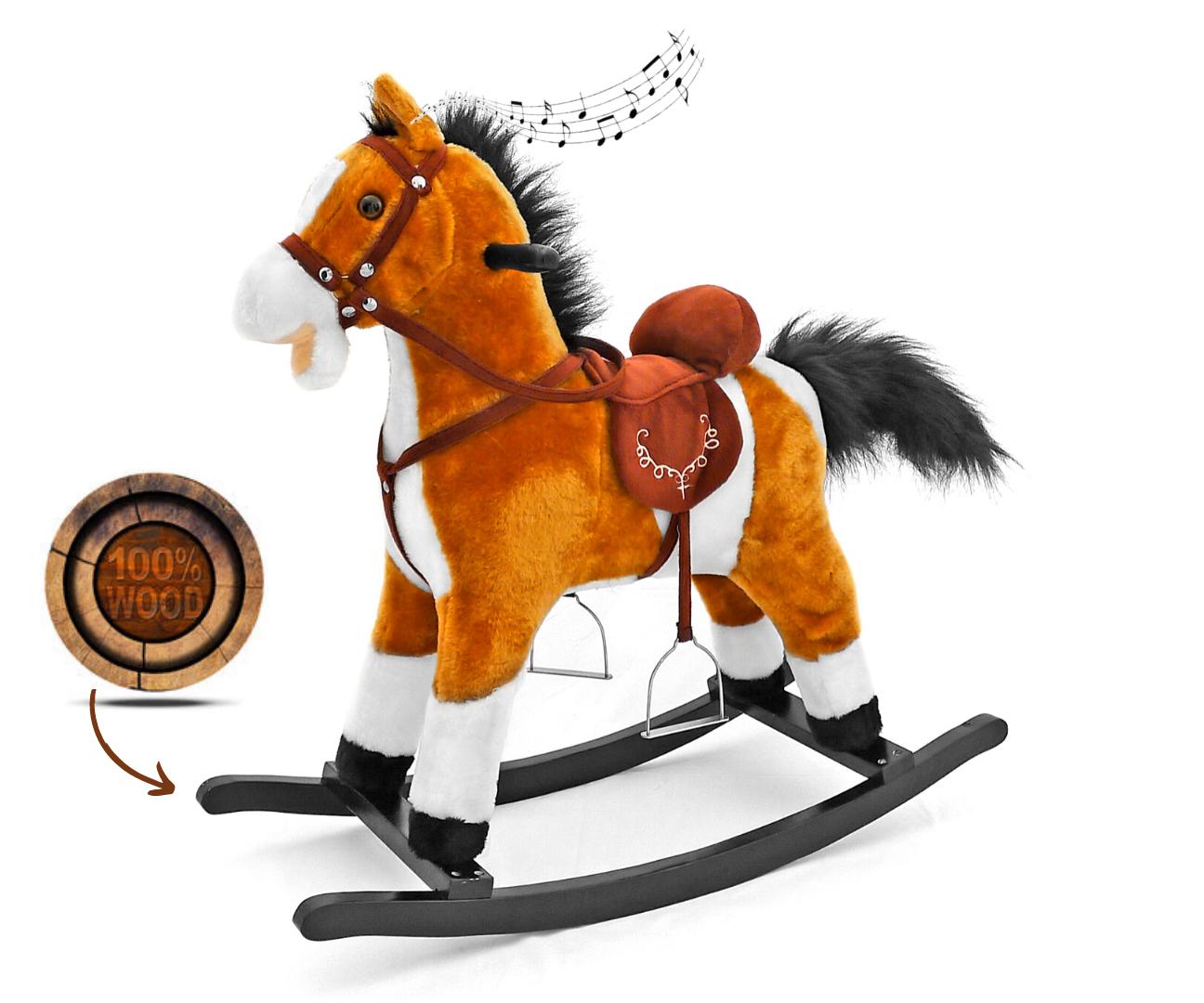 Supamasis žirgas su melodija Milly Mally Mustang šviesiai rudos spalvos