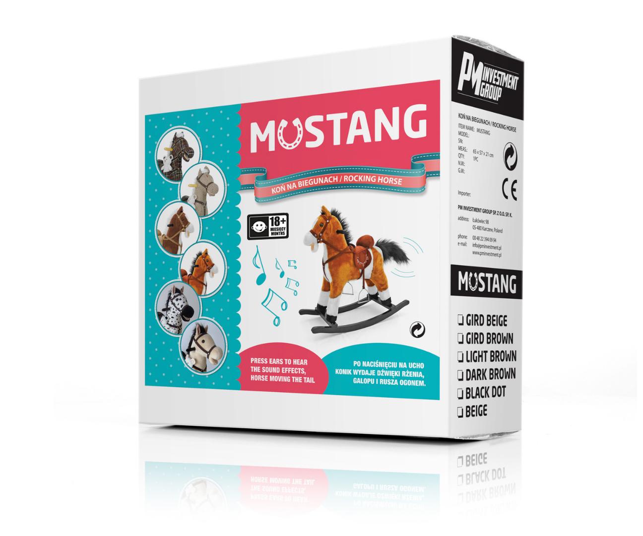 Supamasis žirgas su melodija Milly Mally Mustang šviesiai rudos spalvos