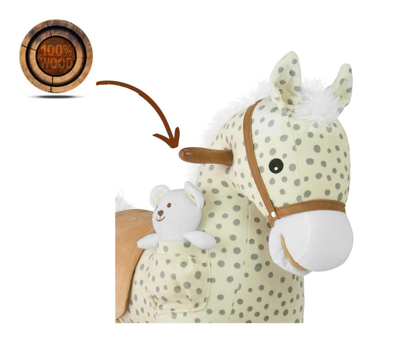 Milly Mally supamasis arkliukas Pony pilkas su taškais ir melodija